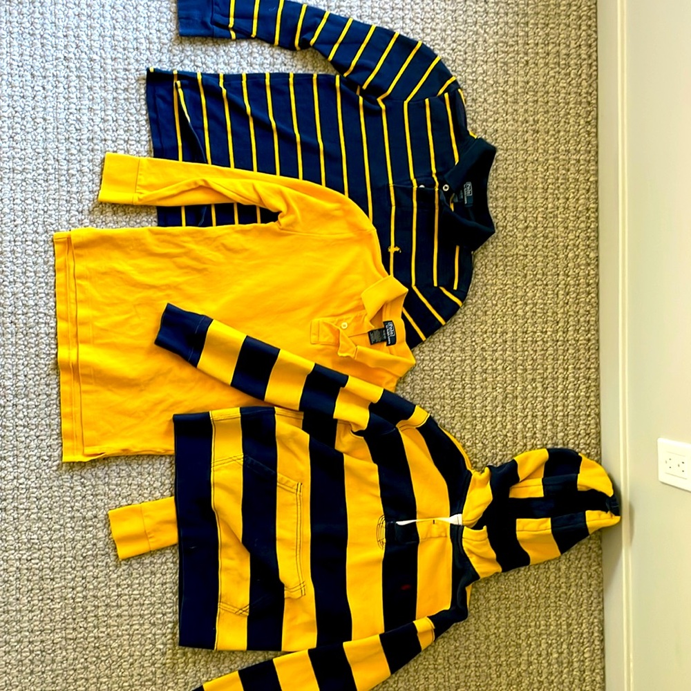 Three long sleeve polo by Ralph Lauren shirts